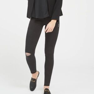 Spanx Vintage Distressed Ankle Skinny Jeans Vintage Gray